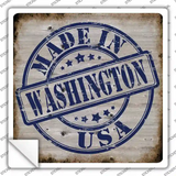 Washington Stamp On Wood Novelty Square Sticker Decal Small