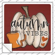 Autumn Vibes Pumpkin Novelty Square Sticker Decal Small