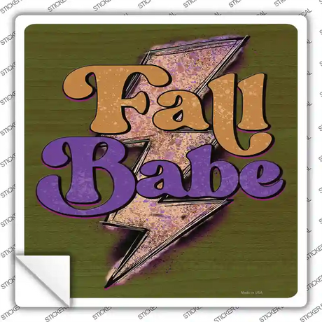 Fall Babe Novelty Square Sticker Decal Small