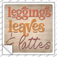 Leggings Leaves and Lattes Novelty Square Sticker Decal Small