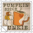 Pumpkin Spice Junkie Novelty Square Sticker Decal Small