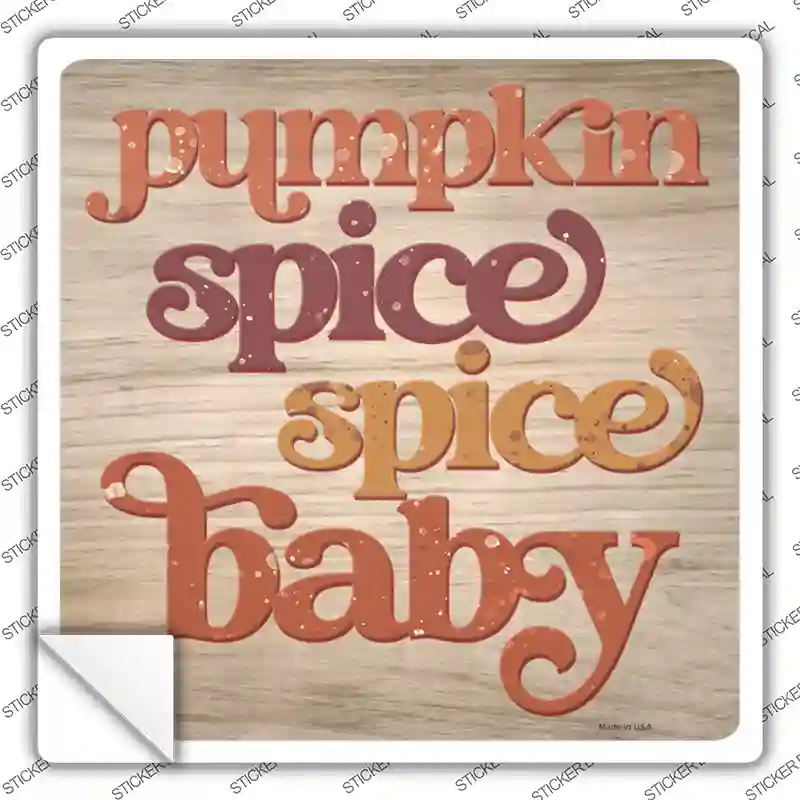 Pumpkin Spice Baby Novelty Square Sticker Decal