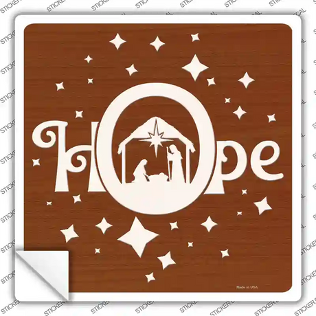 Hope Nativity Grotto Novelty Square Sticker Decal Small