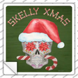 Skelly Xmas Novelty Square Sticker Decal Small