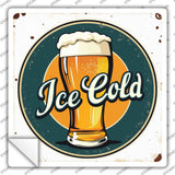 Ice Cold Beer Novelty Square Sticker Decal SQ-1646s