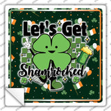 Lets Get Shamrocked Novelty Square Sticker Decal SQ-1648s