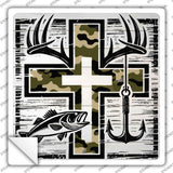 Faith Camo and the Outdoors Novelty Square Sticker Decal SQ-1654s