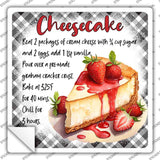 Cheesecake Recipe Novelty Square Sticker Decal SQ-1682s