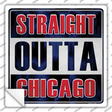 Straight Outta Chicago Blue Novelty Square Sticker Decal Small