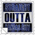 Straight Outta Kansas City Blue Novelty Square Sticker Decal Small