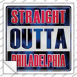 Straight Outta Philadelphia Red Blue Novelty Square Sticker Decal Small