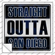 Straight Outta San Diego City Novelty Square Sticker Decal Small