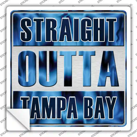 Straight Outta Tampa Bay Black Novelty Square Sticker Decal Small