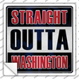 Straight Outta Washington Red Novelty Square Sticker Decal Small