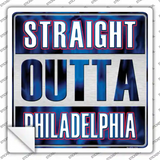 Straight Outta Philadelphia Blue Novelty Square Sticker Decal