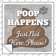 Poop Happens Novelty Square Sticker Decal Small