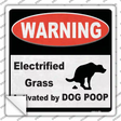 Warning Electrified Grass Novelty Square Sticker Decal Small