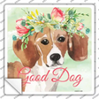 Beagle Good Dog Novelty Square Sticker Decal Small