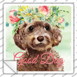 Cockapoo Good Dog Novelty Square Sticker Decal Small