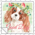 King Charles Spaniel Good Dog Novelty Square Sticker Decal Small