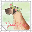 Great Dane Good Dog Novelty Square Sticker Decal Small