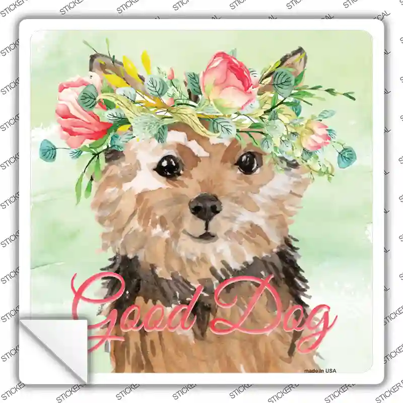 Norfolk Terrier Good Dog Novelty Square Sticker Decal