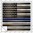 American Flag Thin Blue Line Novelty Square Sticker Decal Small