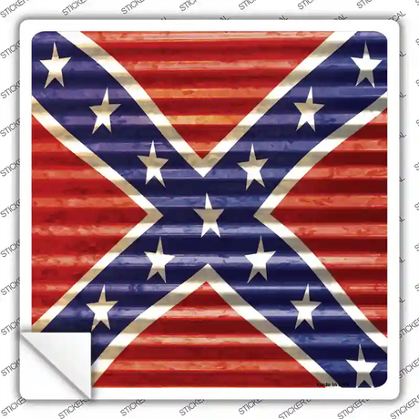 Confederate Flag Novelty Square Sticker Decal Small