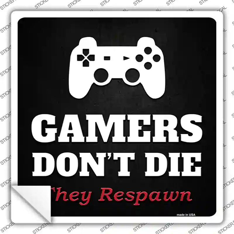 PlayStation Gamers Dont Die Novelty Square Sticker Decal Small