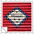 Arkansas Flag Corrugated Effect Novelty Square Sticker Decal Small