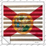 Florida Flag Corrugated Effect Novelty Square Sticker Decal Small