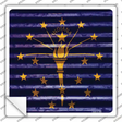 Indiana Flag Corrugated Effect Novelty Square Sticker Decal Small