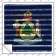 Maine Flag Corrugated Effect Novelty Square Sticker Decal Small