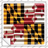 Maryland Flag Corrugated Effect Novelty Square Sticker Decal Small