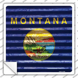 Montana Flag Corrugated Effect Novelty Square Sticker Decal Small