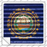 New Hampshire Flag Corrugated Effect Novelty Square Sticker Decal Small