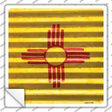 New Mexico Flag Corrugated Effect Novelty Square Sticker Decal Small