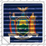 New York Flag Corrugated Effect Novelty Square Sticker Decal Small