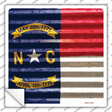 North Carolina Flag Corrugated Effect Novelty Square Sticker Decal Small