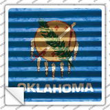 Oklahoma Flag Corrugated Effect Novelty Square Sticker Decal Small