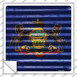 Pennsylvania Flag Corrugated Effect Novelty Square Sticker Decal Small