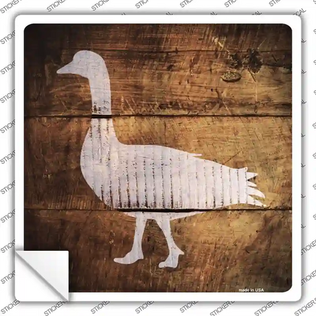 Duck Painted Stencil Novelty Square Sticker Decal Small