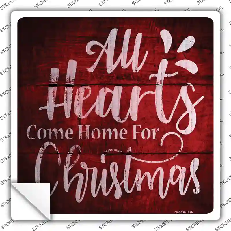 Come Home For Christmas Novelty Square Sticker Decal Small