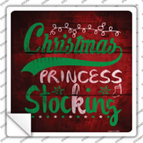 Christmas Princess Novelty Square Sticker Decal Small