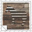 Corrugated Horse on Wood Novelty Square Sticker Decal Small