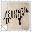 Cows Make Burgers Novelty Square Sticker Decal Small