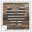 Corrugated Butterfly on Wood Novelty Square Sticker Decal Small