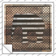 Corrugated Elephant on Wood Novelty Square Sticker Decal Small