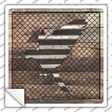 Corrugated Parrot on Wood Novelty Square Sticker Decal Small