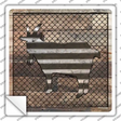 Corrugated Goat on Wood Novelty Square Sticker Decal Small